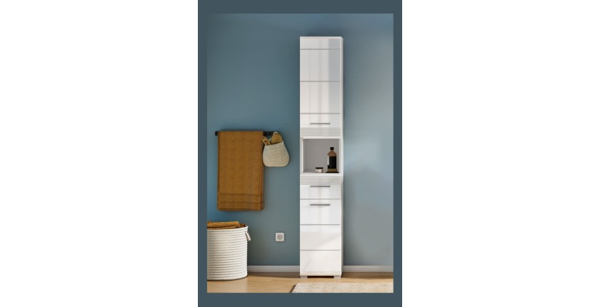 Colonne de salle de bain – Blanc laqué – KLEANKIN 