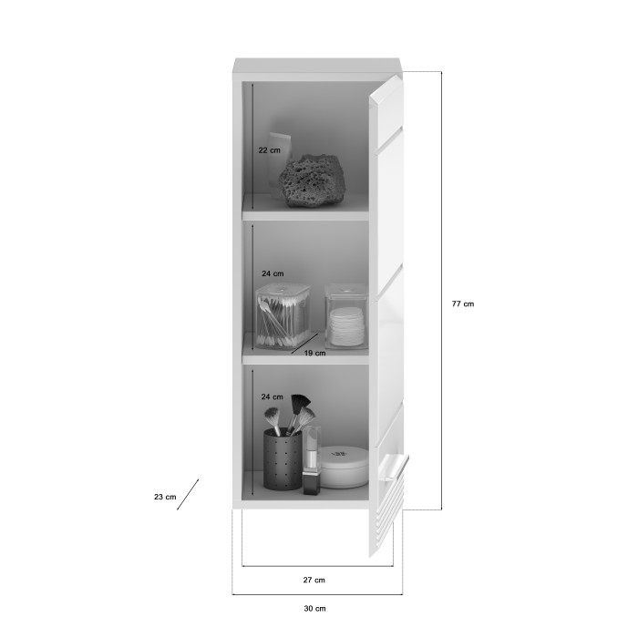 Demi colonne de salle de bain – Blanc laqué – KLEANKIN 