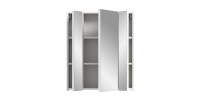 Meuble de rangement avec miroirs – Blanc laqué – KLEANKIN 