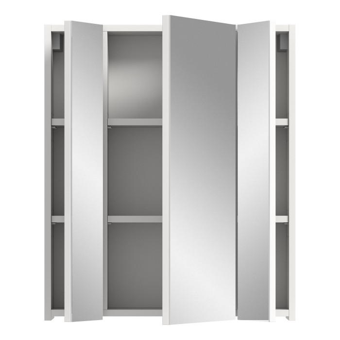 Meuble de rangement avec miroirs – Blanc laqué – KLEANKIN 