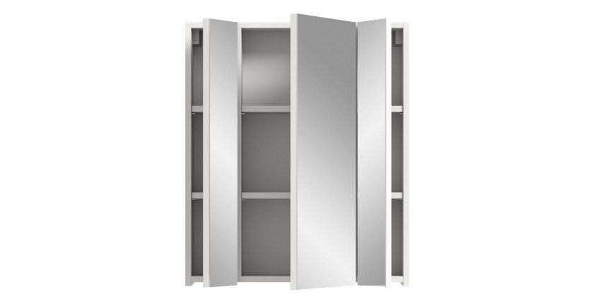 Meuble de rangement avec miroirs – Blanc laqué – KLEANKIN 