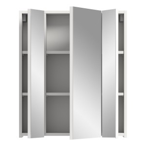 Meuble de rangement avec miroirs – Blanc laqué – KLEANKIN 