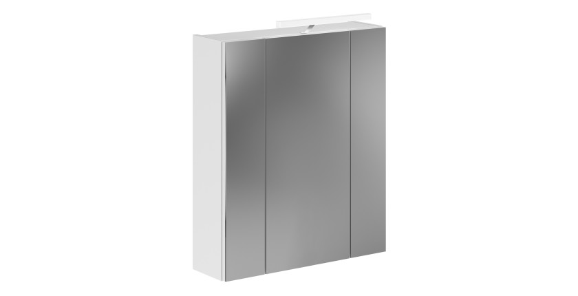 Meuble de rangement avec miroirs + LED – Blanc laqué – KLEANKIN 