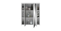 Meuble de rangement avec miroirs + LED – Blanc laqué – KLEANKIN 
