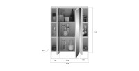 Ensemble de salle de bain : meuble sous vasque + meuble de rangement avec miroir – Blanc laqué – KLEANKIN 