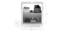Ensemble de salle de bain : meuble sous vasque + meuble de rangement avec miroir – Blanc laqué – KLEANKIN 
