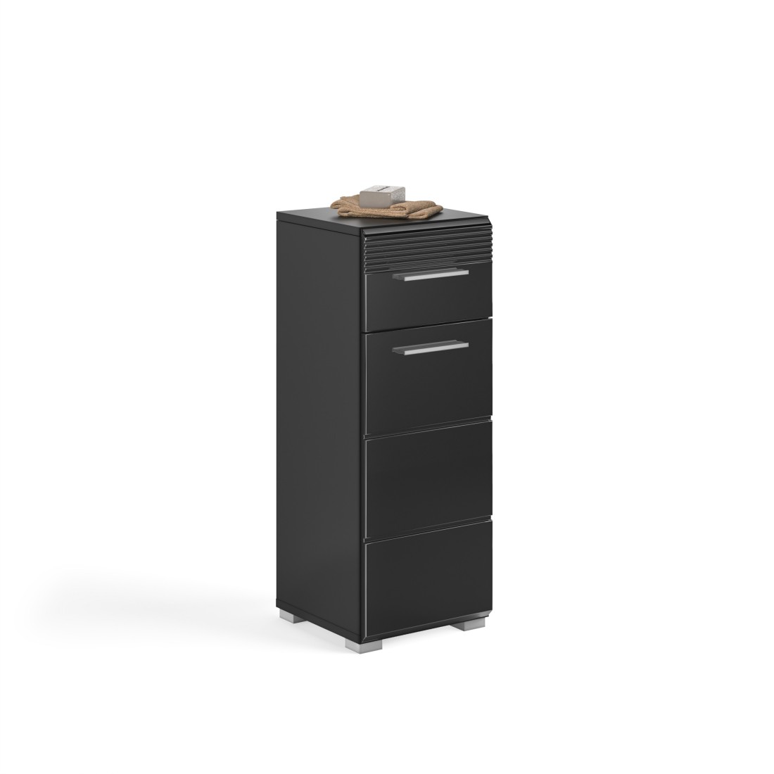 Demi colonne de salle de bain – Noir laqué – KLEANKIN 