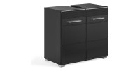 Meuble sous vasque – Noir laqué – KLEANKIN 