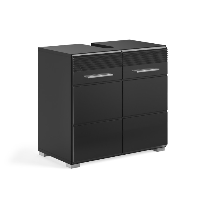Meuble sous vasque – Noir laqué – KLEANKIN 