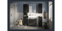 Demi colonne de salle de bain – Noir laqué – KLEANKIN 