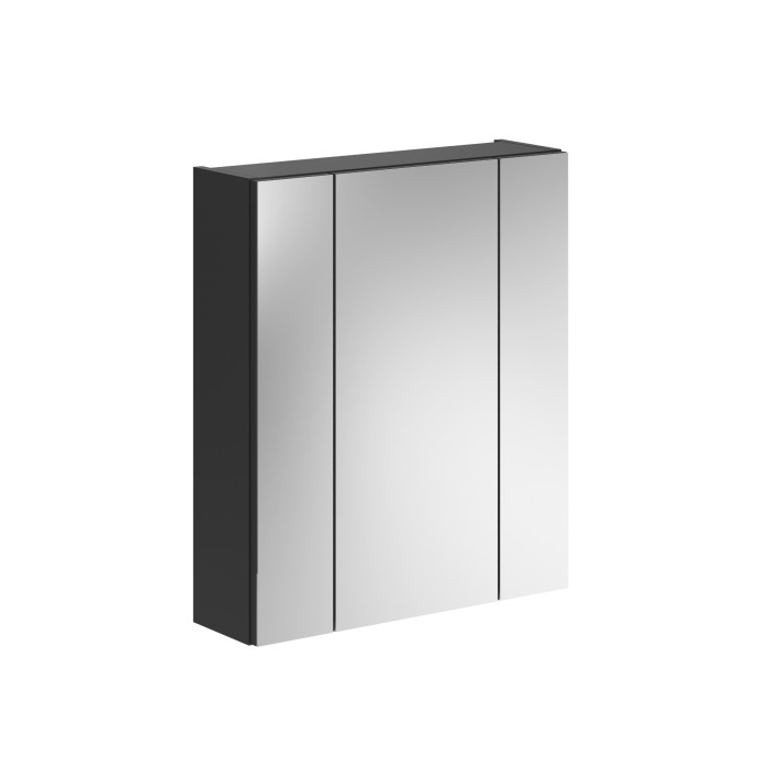 Meuble de rangement avec miroir – Noir laqué – KLEANKIN 