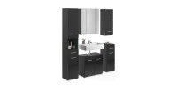 Ensemble de meubles de salle de bain : Meuble sous vasque + Colonne de salle de bain + 2 demi colonne + meuble de rangement avec