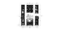 Ensemble de meubles de salle de bain : Meuble sous vasque + Colonne de salle de bain + 2 demi colonne + meuble de rangement avec