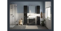 Ensemble de meubles de salle de bain : Meuble sous vasque + Colonne de salle de bain + 2 demi colonne + meuble de rangement avec