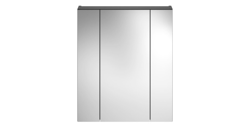Ensemble de meubles de salle de bain : Meuble sous vasque + colonne de salle de bain + Meuble de rangement avec miroirs – Noir l