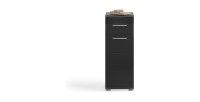 Ensemble de meubles de salle de bain : Meuble sous vasque + 2 demi colonnes + meuble de rangement avec miroirs – Noir laqué – KL