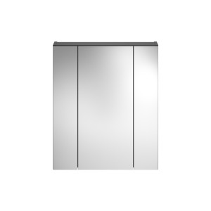 Ensemble de meubles de salle de bain : meuble sous vasque + armoire de rangement avec miroir – Noir laqué – KLEANKIN 