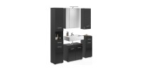 Ensemble de meubles de salle de bain : meuble sous vasque + colonne de salle de bain + 2 demi colonne + armoire de rangement ave