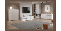 Ensemble meubles de salon HAVANA – Buffet haut, meuble TV, buffet bas – Design moderne blanc et noir
