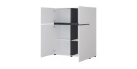 Set mobili da soggiorno HAVANA – Credenza alta, mobile TV, credenza bassa – Design moderno bianco e nero