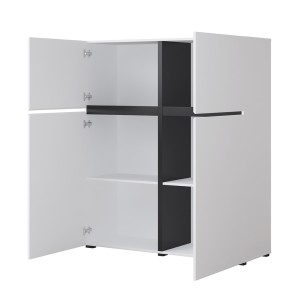 Ensemble meubles de salon HAVANA – Buffet haut, meuble TV, buffet bas – Design moderne blanc et noir