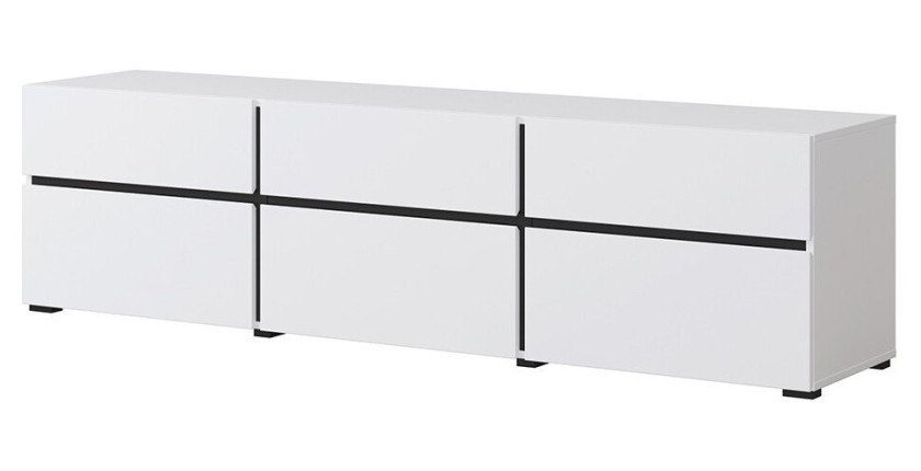Ensemble meubles de salon HAVANA – Buffet haut, meuble TV, buffet bas – Design moderne blanc et noir