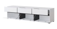 Set mobili da soggiorno HAVANA – Credenza alta, mobile TV, credenza bassa – Design moderno bianco e nero
