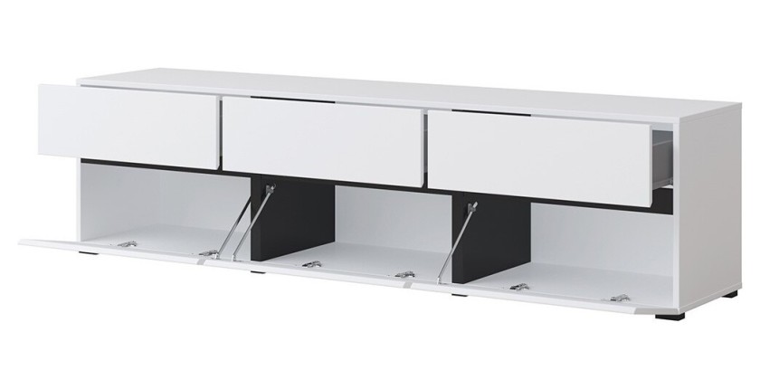 Ensemble meubles de salon HAVANA – Buffet haut, meuble TV, buffet bas – Design moderne blanc et noir