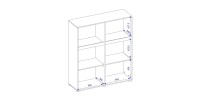 Set mobili da soggiorno HAVANA – Credenza alta, mobile TV, credenza bassa – Design moderno bianco e nero