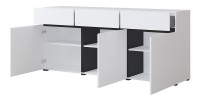 Ensemble meubles de salon HAVANA – Buffet haut, meuble TV, buffet bas – Design moderne blanc et noir