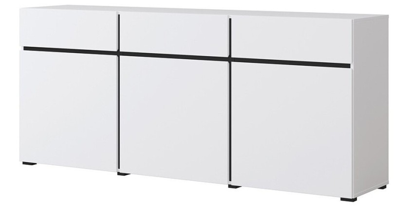 Ensemble meubles de salon HAVANA – Buffet haut, meuble TV, buffet bas – Design moderne blanc et noir