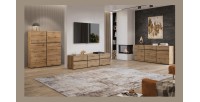 Ensemble meubles de salon HAVANA – Buffet haut, meuble TV, buffet bas – Design moderne chêne et noir