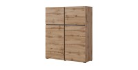 Ensemble meubles de salon HAVANA – Buffet haut, meuble TV, buffet bas – Design moderne chêne et noir