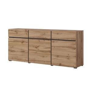 Ensemble meubles de salon HAVANA – Buffet haut, meuble TV, buffet bas – Design moderne chêne et noir