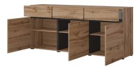 Ensemble meubles de salon HAVANA – Buffet haut, meuble TV, buffet bas – Design moderne chêne et noir