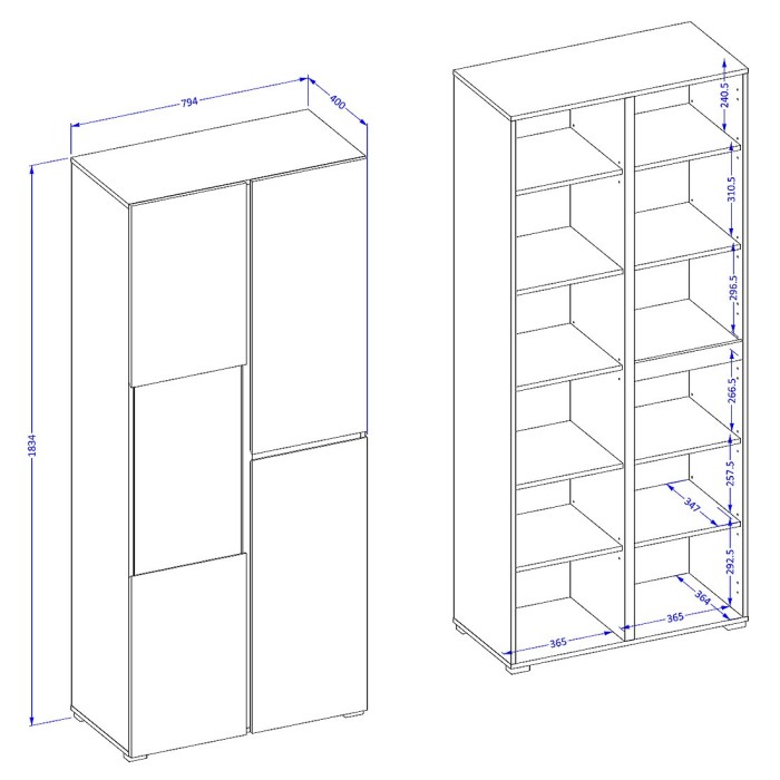 Vitrine haute 2 portes collection HAVANA avec LED intégrée. Coloris beige et noir.