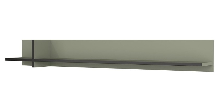 Insieme di 4 mobili collezione HAVANA colore verde salvia. Mobile TV XL, vetrina, tavolino, scaffale