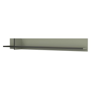 Insieme di 4 mobili collezione HAVANA colore verde salvia. Mobile TV XL, vetrina, tavolino, scaffale