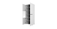 Ensemble de 4 meubles collection HAVANA coloris blanc et noir. Meuble TV XL, vitrine, table basse, étagère