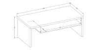 Ensemble de 4 meubles collection HAVANA coloris blanc et noir. Meuble TV XL, vitrine, table basse, étagère