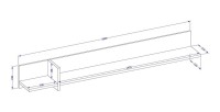 Set di 4 mobili collezione HAVANA colori bianco e nero. Mobile TV XL, vetrina, tavolino, scaffale