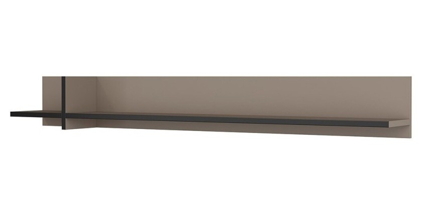 Ensemble de 4 meubles collection HAVANA coloris beige et noir. Meuble TV XL, vitrine, table basse, étagère