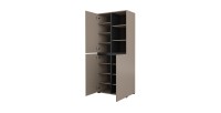 Ensemble de 4 meubles collection HAVANA coloris beige et noir. Meuble TV XL, vitrine, table basse, étagère