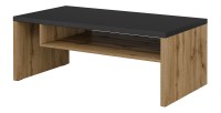Ensemble de 4 meubles collection HAVANA coloris chêne et noir. Meuble TV XL, vitrine, table basse, étagère