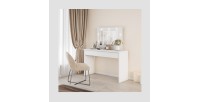 Coiffeuse DIVA blanche – Avec miroir, tiroir et éclairage LED – Élégance et fonctionnalité