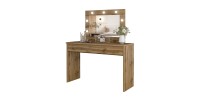 Coiffeuse DIVA chêne – Avec miroir, tiroir et LED – Élégance naturelle et fonctionnalité