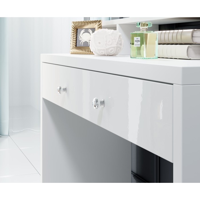Witte SENSA kaptafel – Met spiegel, lade, plank en LED – Strak en functioneel ontwerp