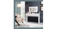 Toilettino SENSA bianco - Con specchio, cassetto, scaffale e LED - Design pulito e funzionale