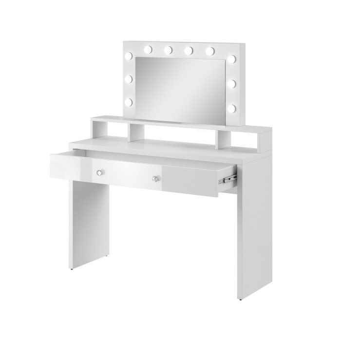 Witte SENSA kaptafel – Met spiegel, lade, plank en LED – Strak en functioneel ontwerp