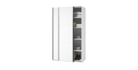 Armadio SLIDE – 120 cm – 2 porte scorrevoli – Colore bianco – Allestimento guardaroba o scaffali